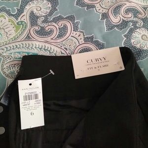 NWT Ann Taylor Fit and Flare Curvy Black Pants